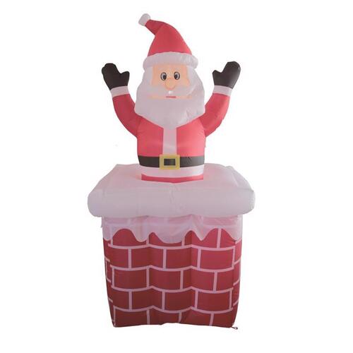 Inflatable 6 ft. Animated Santa in Chimney