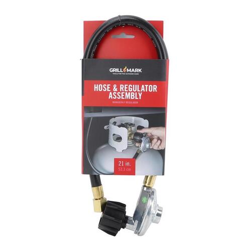 Grill Mark 00360ACE Propane Hose and Regulator 21" L Rubber Black