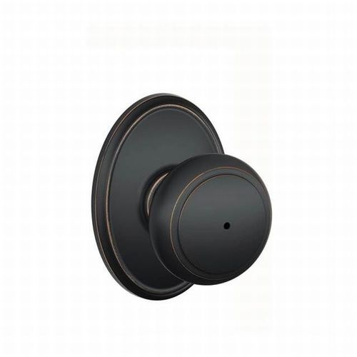 F40 Andover Knob Privacy Lock with Wakefield Trim Aged Bronze