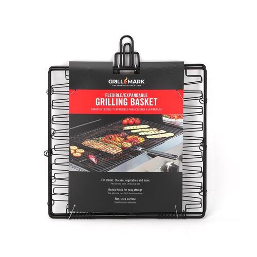 Grill Basket Steel 13" L X 12" W Black/Silver