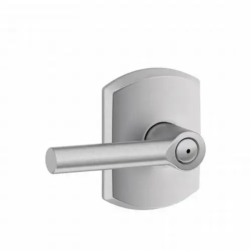 F40 Broadway Lever Privacy Lock with Greenwich Trim Satin Chrome