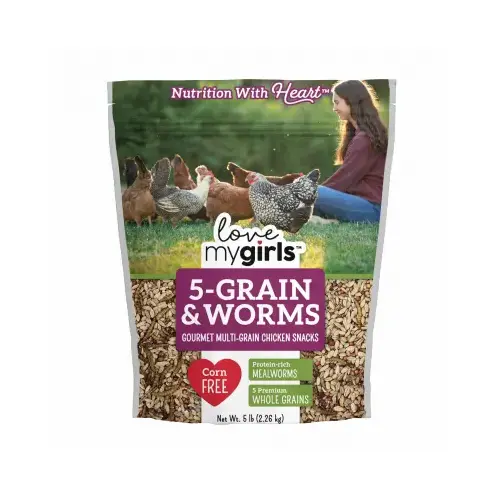 5-Grain & Worms Gourmet Multi-Grain Chicken Snacks, 5 Lb.