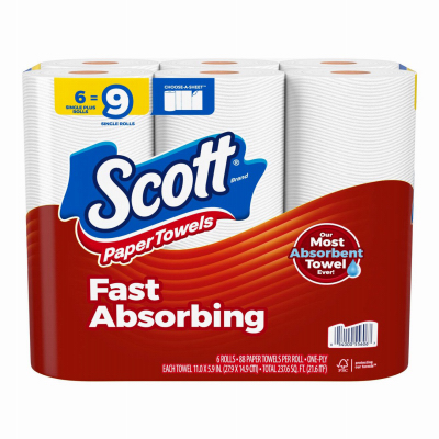 SCOTT 55606 Scott Paper Towels - pack of 6 White