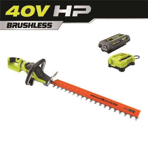 26 in. 40-Volt HP Brushless Lithium-Ion Cordless Hedge Trimmer with 2 Ah Battery and Charger Included