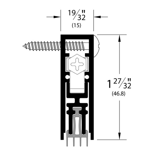 STC4131 Automatic Door Bottom Clear Anodized Aluminum