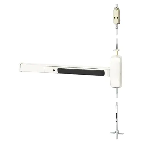 Concealed Vertical Rod Exit Device White Suede Powder Coat