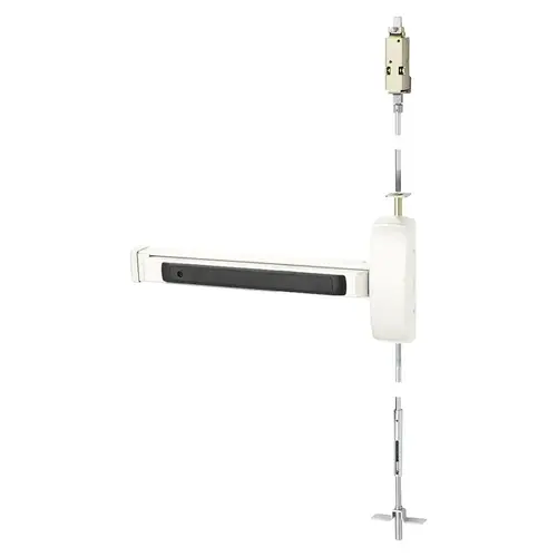 Concealed Vertical Rod Exit Device White Suede Powder Coat