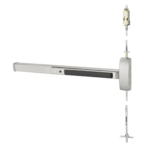 Concealed Vertical Rod Exit Device Satin Stainless Steel