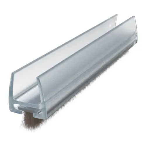 Clear Polycarbonate Wipe With Pile Weatherstrip For 1/2" Glass -  84" Length