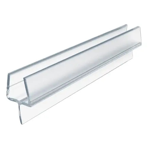 One-Piece Bottom Rail With Clear Wipe For 1/2" Glass -  60" Length Brass - pack of 10