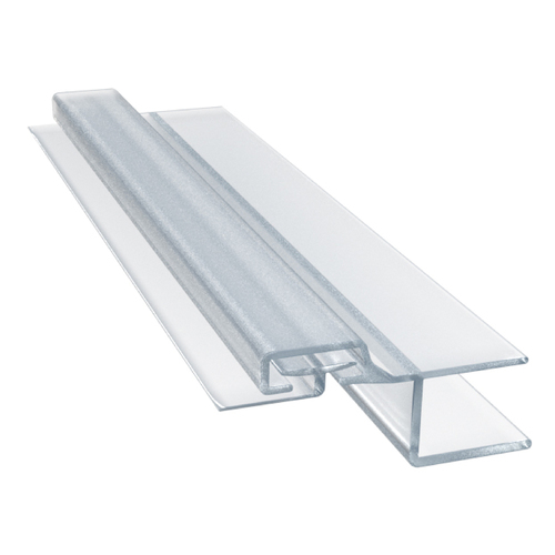 Polycarbonate Strike and Door H-Jamb with Vinyl Insert 180 Degree for 3/8" Glass -  72" Stock Length