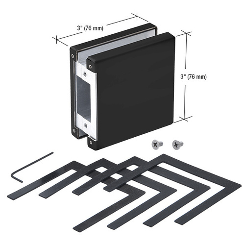 Matte Black AMR900 Series Glass Mounted Patch Lock Keeper