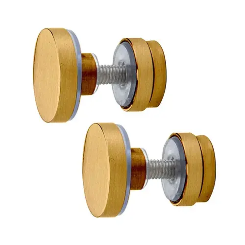 Satin Brass Track Holder Fittings for Fixed Panel - 2/Pk