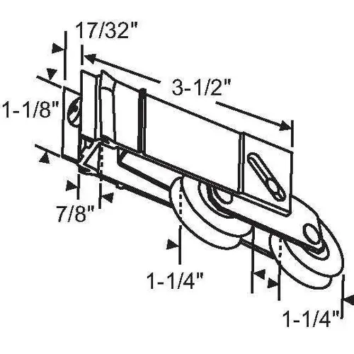 Patio Door Roller Tandem 1-1/4 Precision Wheel Precision Wheel SS Outer Rim