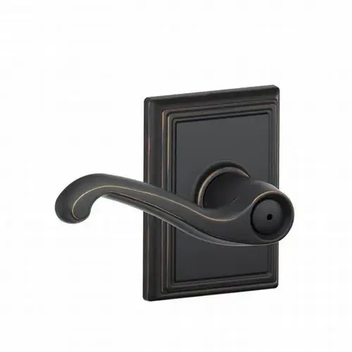 F40 Flair Lever Privacy Lock with Addison Trim Aged Bronze