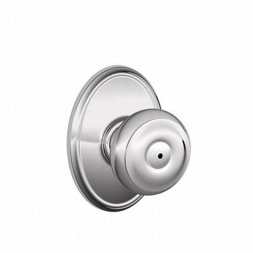 Georgian Knob with Wakefield Rose Privacy Lock with 16080 Latch and 10027 Strike Bright Chrome Finish