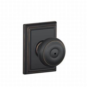 Schlage F40 LAT 716 Latitude Door Lever, Bed & Bath Privacy Lock, Aged  Bronze