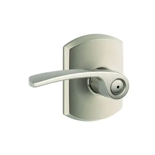 F40 Merano Lever Privacy Lock with Greenwich Trim Satin Nickel