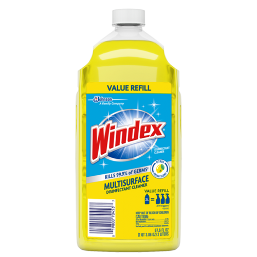 Windex Multi-Surface Disinfectant Cleaner, 2L Refill Bottle