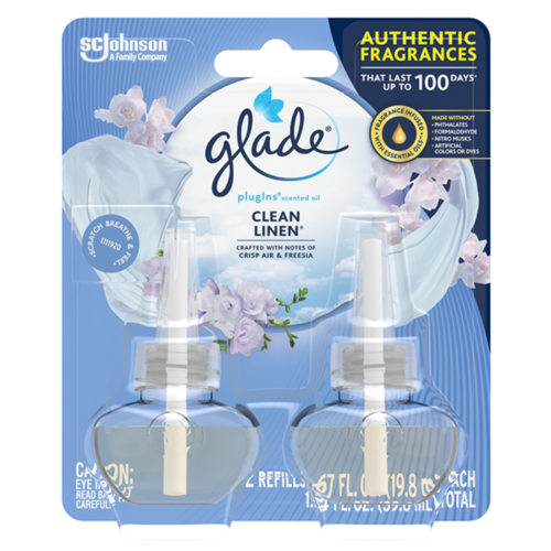 Clean Linen Glade Plugins Scented Oil, 2 Count Pack