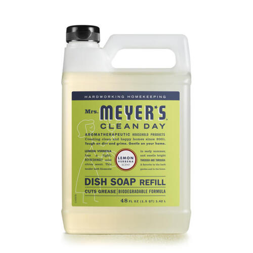 Mrs. Meyer's Clean Day Liquid Dish Soap - Lemon Verbena & Lavender, 48 oz. Refill Bottle - Lemon Verbena - pack of 6