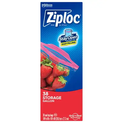 Ziploc Brand Storage Bags, 1 GALLON STORAGE BAGS - 38 COUNT BOX