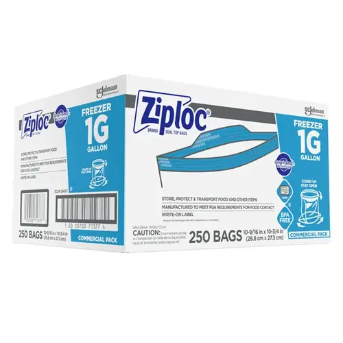 SC Johnson Professional Ziploc Brand Freezer Bags, 1 GALLON / LARGE SIZE FREEZER BAGS