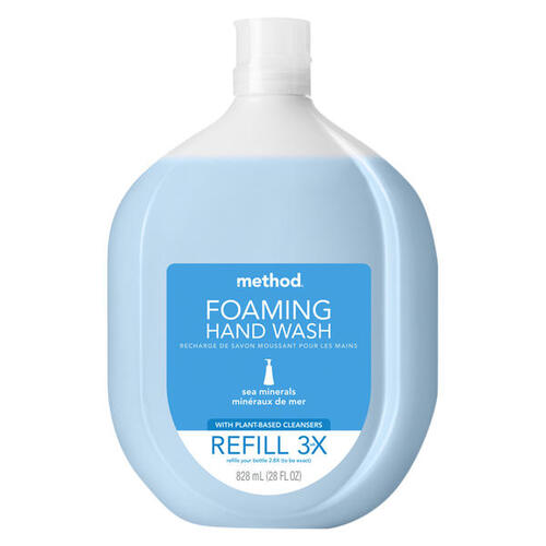 Foaming Hand Wash Refill, Liquid, Light Blue, Sea Minerals, 28 oz Pouch - pack of 4