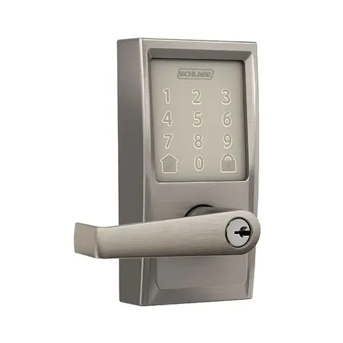 Cylindrical Locks with Keypad Trim Satin Nickel