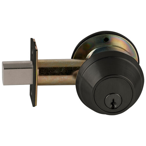 Grade 1 Single Cylinder Deadbolt C Keyway with 12297 Latch and 10094 Strike Matte Black Finish