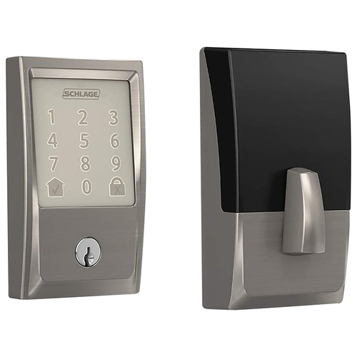 Century Encode Smart Wifi Deadbolt with 12351 Latch and 10116 Strike Satin Nickel Finish