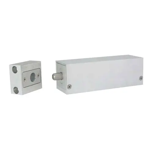 Security Door Controls 280AHV Direct Throw Surface Mount Bolt Lock, Fail-Secure, 12/24VDC, 628/US28 Satin Aluminum
