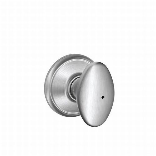 Siena Knob Privacy Lock with 16080 Latch and 10027 Strike Satin Chrome Finish