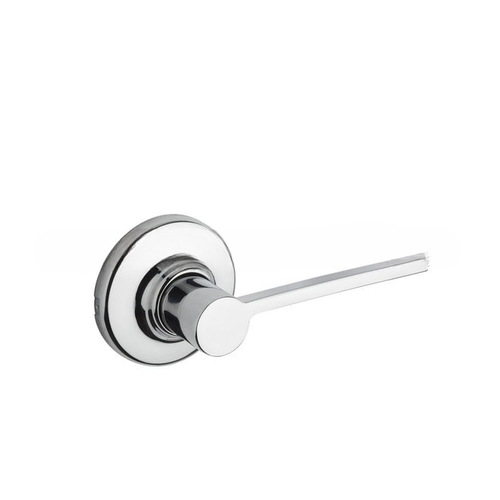 Ladera Lever with Round Rose Passage Door Lock with 6AL Latch and RCS Strike Bright Chrome Finish