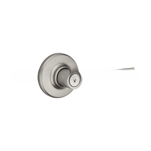 Ladera Lever with Round Rose Privacy Door Lock with 6AL Latch and RCS Strike Satin Nickel Finish