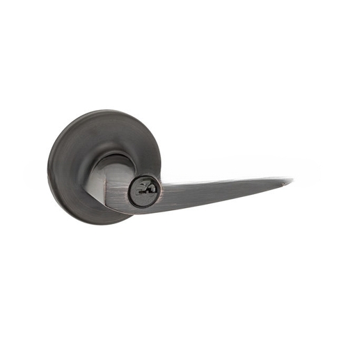 Delta Lever Entry Door Lock with 6AL Latch and RCS Strike Venetian Bronze Finish