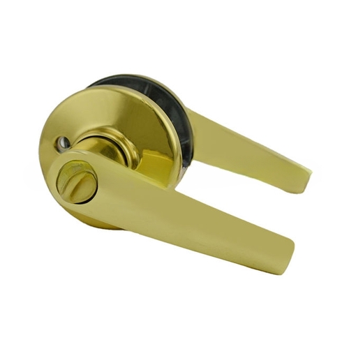 Delta Lever Entry Door Lock SmartKey with 6AL Latch and RCS Strike Bright Brass Finish