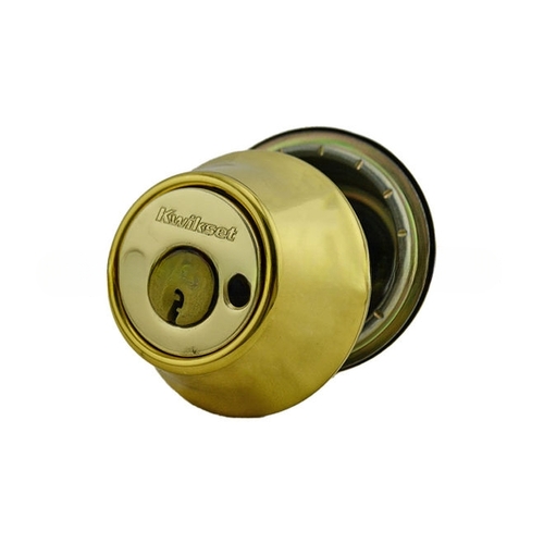 Double Cylinder Deadbolt with RCAL Latch and Dual RCS and 5303 Full Lip Strike Bright Brass Finish