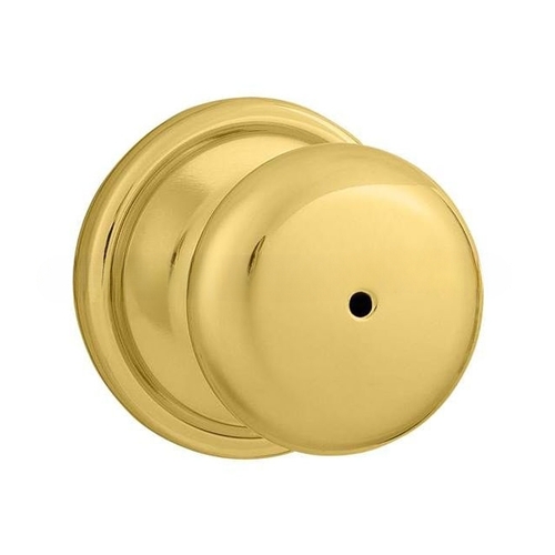 Hancock Knob Privacy Door Lock with 6AL Latch and RCS Strike Bright Brass Finish