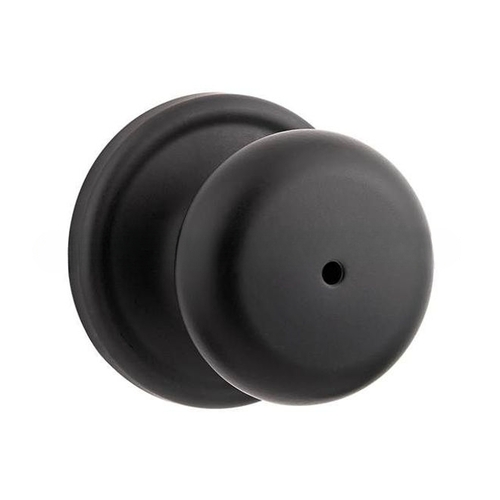 Hancock Knob Privacy Door Lock with 6AL Latch and RCS Strike Matte Black Finish