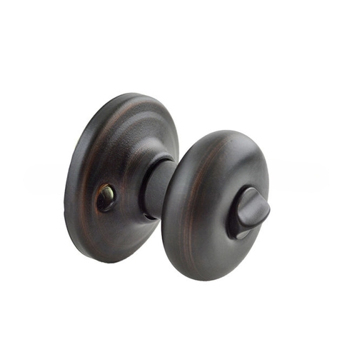 Hancock Knob Entry Door Lock SmartKey with 6AL Latch and RCS Strike Venetian Bronze Finish