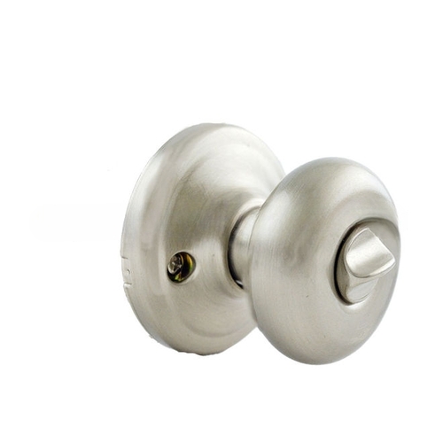 Hancock Knob Entry Door Lock SmartKey with 6AL Latch and RCS Strike Satin Nickel Finish