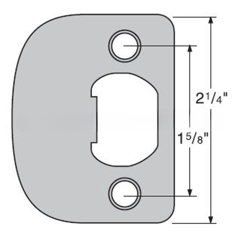 UL Radius Corner Full Lip Strike Bright Brass Finish