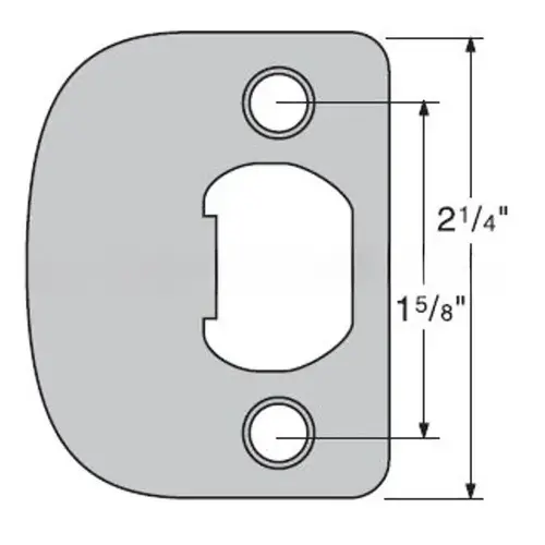 UL Radius Corner Full Lip Strike for US26 Bright Chrome and US26D Satin Chrome Finish