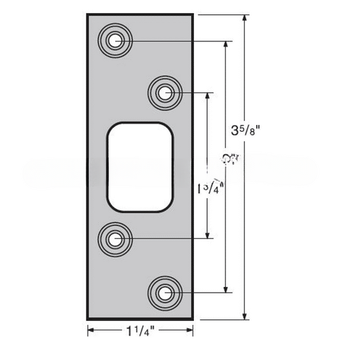 3-5/8" Square Deadbolt Strike for US26 Bright Chrome and US26D Satin Chrome Finish