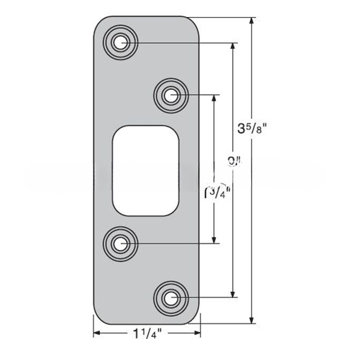 3-5/8" Radius Deadbolt Strike for US11P Venetian Bronze and 514 Matte Black Finish