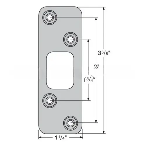 3-5/8" Radius Deadbolt Strike Satin Nickel Finish