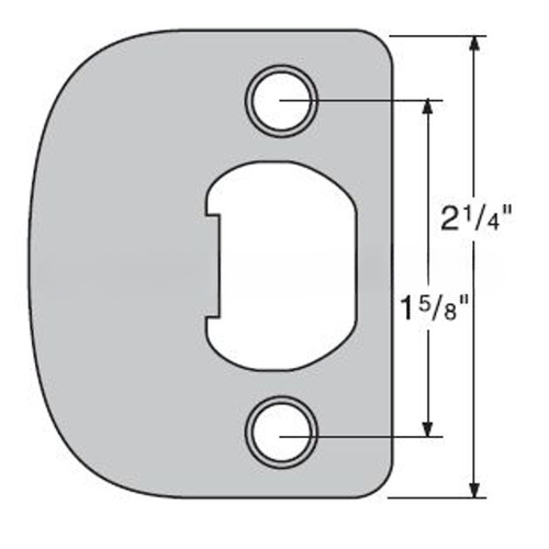 Radius Corner Full Lip Strike Bright Brass Finish