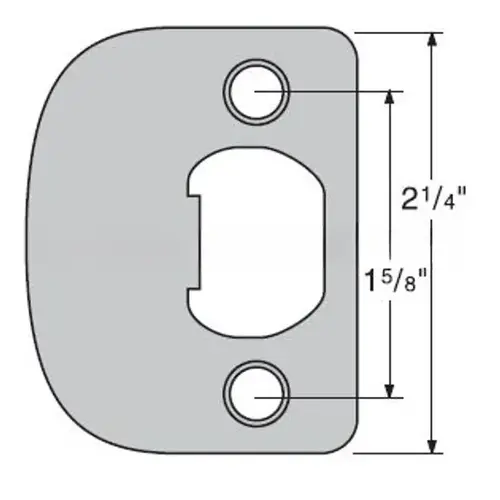 Radius Corner Full Lip Strike Satin Nickel Finish