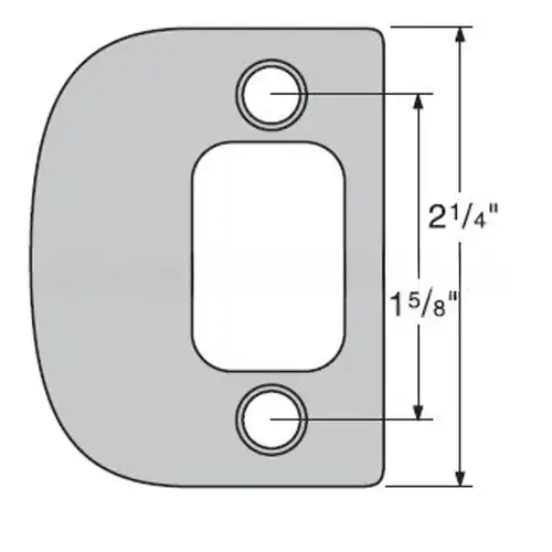 Square Corner Deadbolt Full Lip Strike for US26 Bright Chrome and US26D Satin Chrome Finish